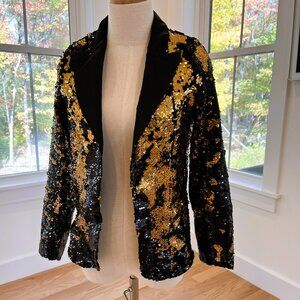 Revolution Black & Gold Sequin Blazer